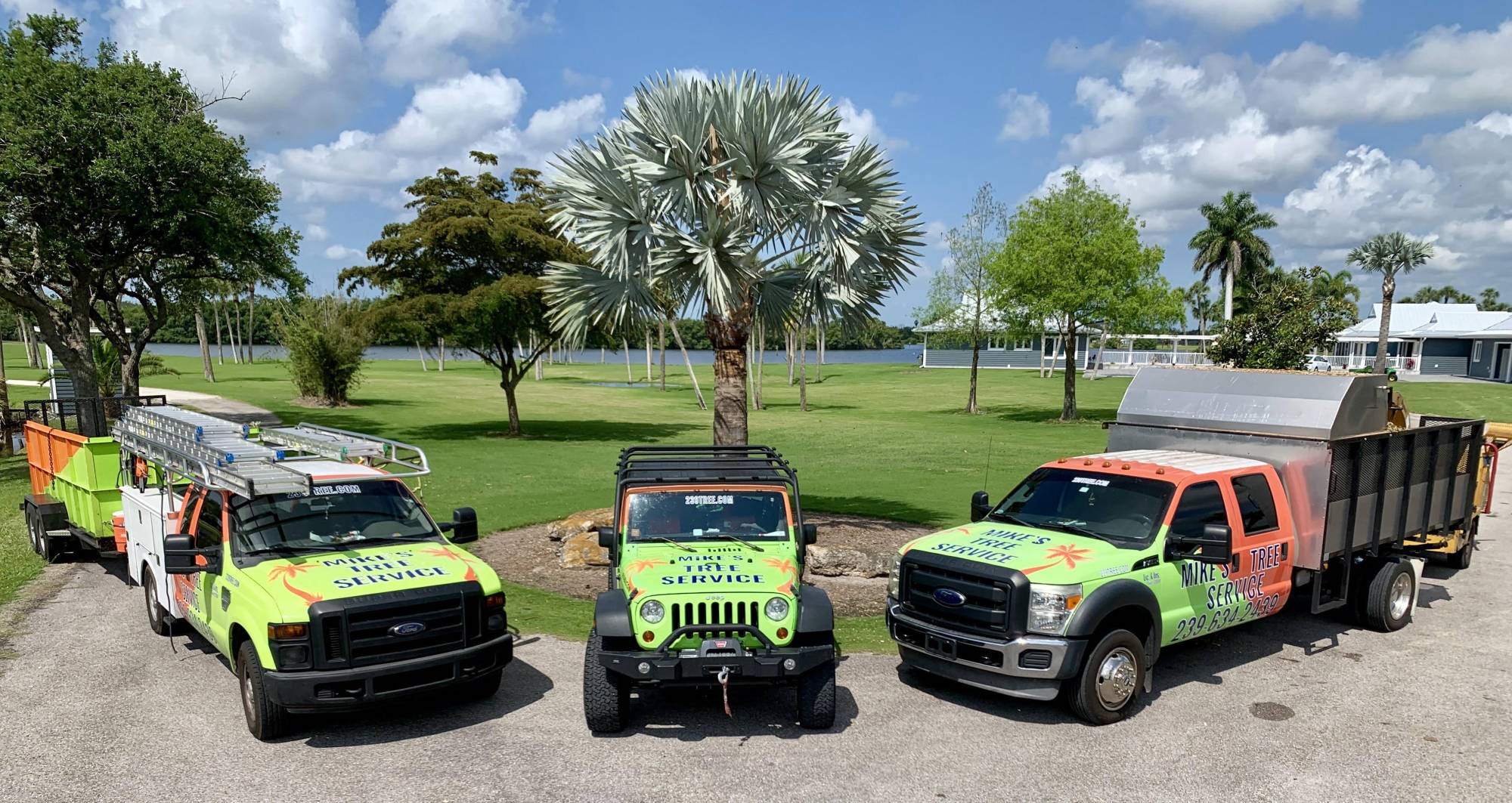 Mike Herronen's Tree Service trucks